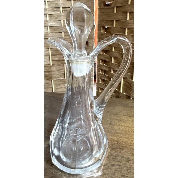 Vintage Glass Cruet With Stopper For Oil & Vinegar - Picture 2 of 3